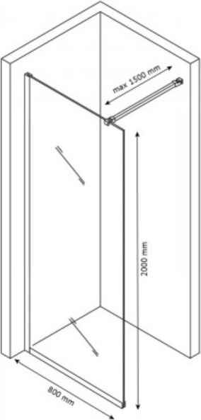Купить Душевая стенка Berges Sky Black 80x200 / 064012  