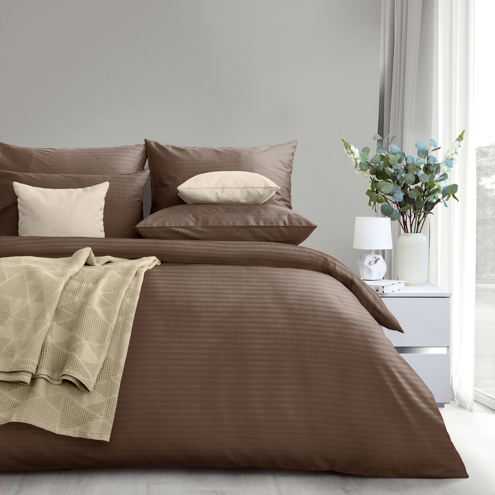 Комплект постельного белья Verossa Stripe Taupe 1.5сп VRT 1588 70258 ST13 23