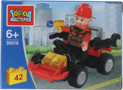 Конструктор Город мастеров Пожарный на машине / 35016-PZ (42эл) - 