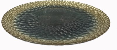 Тарелка столовая обеденная Akcam Барокко Блэк / 15768/1 (21см) - 