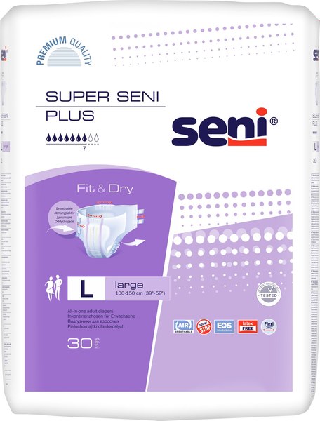 Подгузники для взрослых Seni Super Plus Large (2x30шт)