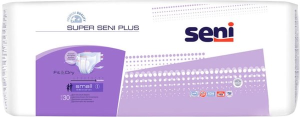 Подгузники для взрослых Seni Super Plus Small (2x30шт)