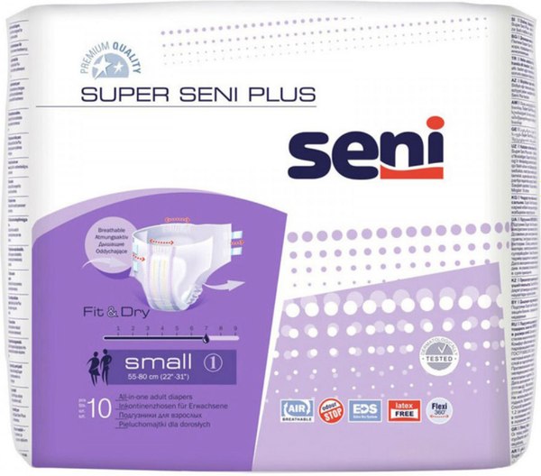 Подгузники для взрослых Seni Super Plus Small (6x10шт)