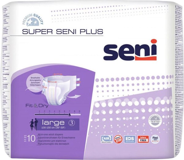 Подгузники для взрослых Seni Super Plus Large (6x10шт)