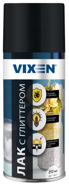 Лак Vixen С глиттером VX24014 (210мл, золото)
