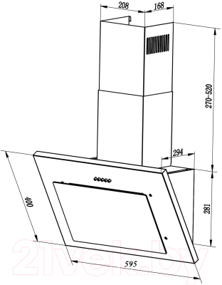 Вытяжка наклонная Lex Mika 60 / CHTI000332 (черный)