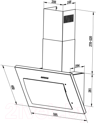 Вытяжка наклонная Lex Mika GS 60 / CHTI000339 (белый)