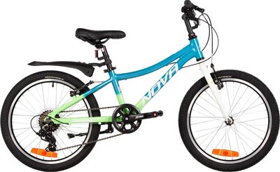 Детский велосипед Novatrack Katrina 20 / 20AHV.KATRINA.GBL5 (голубой/салатовый, разобранный, в коробке) - 