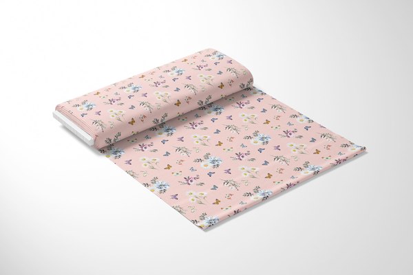 Простыня Samsara Home Бабочки на розовом 1.5сп Сат150ПрЦ-7
