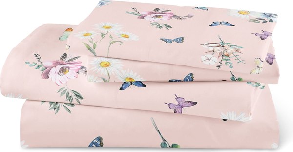 Простыня Samsara Home Бабочки на розовом 1.5сп Сат150ПрЦ-7