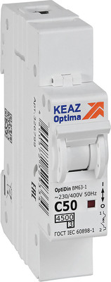 Выключатель автоматический КЭАЗ OptiDin BM63-1C50-4.5-УХЛ3 / 326799 - 