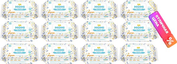 Влажные салфетки детские Momi 12x96шт
