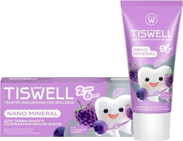 Зубная паста Tiswell Ягодный зефир Детская с 2 лет (60г)