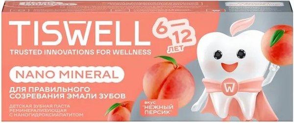 Зубная паста Tiswell Нежный персик Детская с 6 лет (60г)