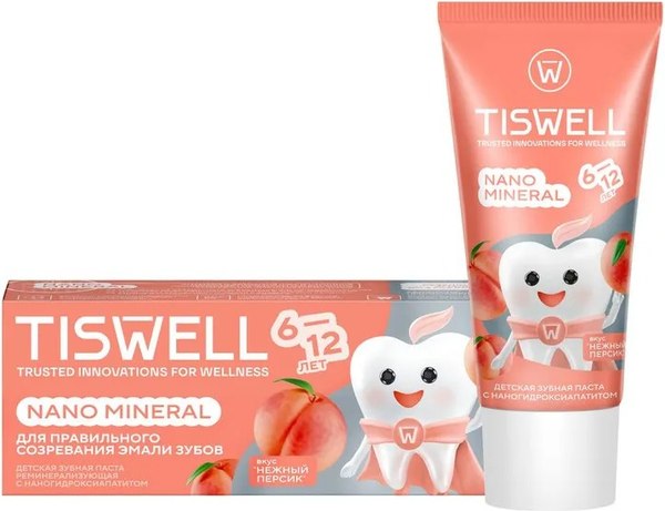 Зубная паста Tiswell Нежный персик Детская с 6 лет (60г)