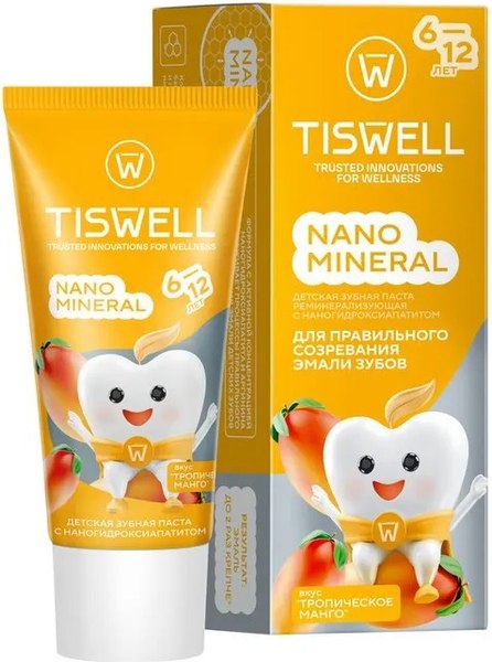 Зубная паста Tiswell Тропическое манго Детская с 6 лет (60г)