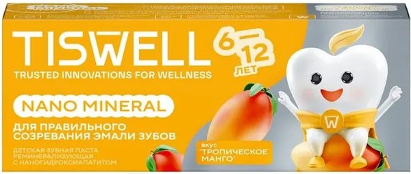 Зубная паста Tiswell Тропическое манго Детская с 6 лет (60г)