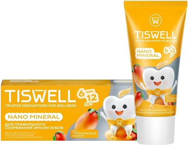 Зубная паста Tiswell Тропическое манго Детская с 6 лет (60г)
