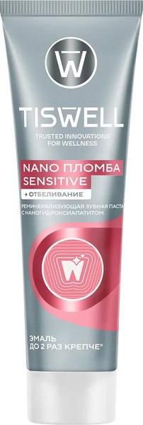 Зубная паста Tiswell Реминерализ. с наногидроксиапатитом д/чувств. зубов+отбеливание (110г)