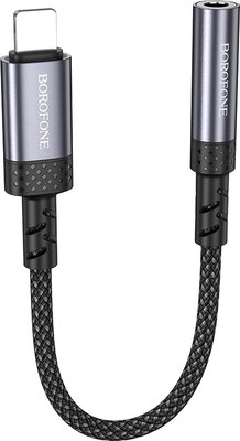 Кабель/переходник Borofone BV24 Lightning на Jack 3.5 (металлик) - 