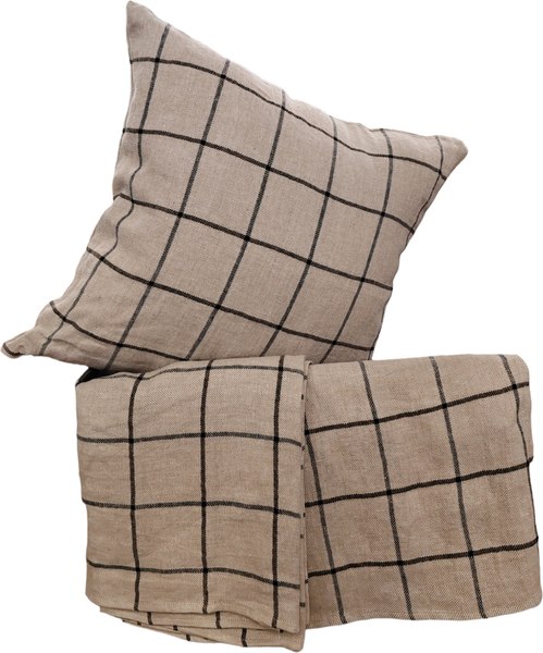 Комплект постельных принадлежностей Coala Home Natural bleck Пледы 145x200см+Наволочки 50x50см