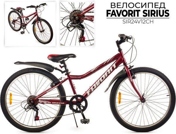 Велосипед FAVORIT Sirius-24VS / SIR24V12CH (разобранный, в коробке)