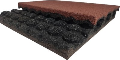 Резиновая плитка Rubtex Classic 500x500x30 (красный) - 
