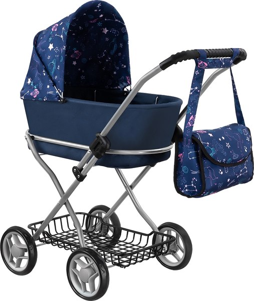 Коляска для куклы Pituso Starry sky / 9325B-Blue