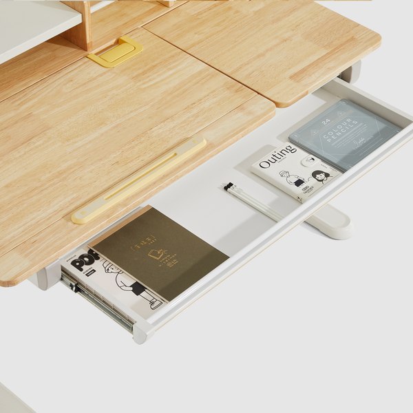 Парта Ergosmart Galeon с книжной полкой (гевея беленая)