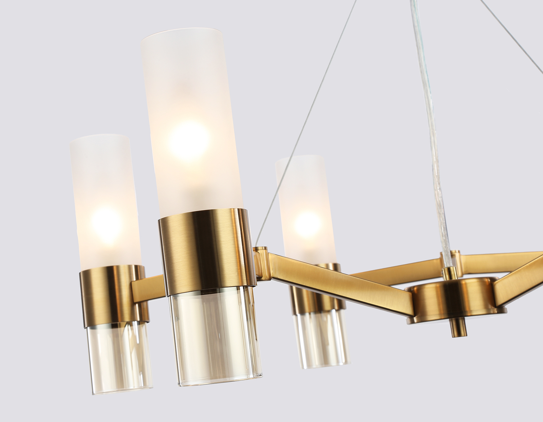 Люстра Ambrella LH55114/6 BS/FR/TI (латунь/белый матовый/янтарь) — фото 5