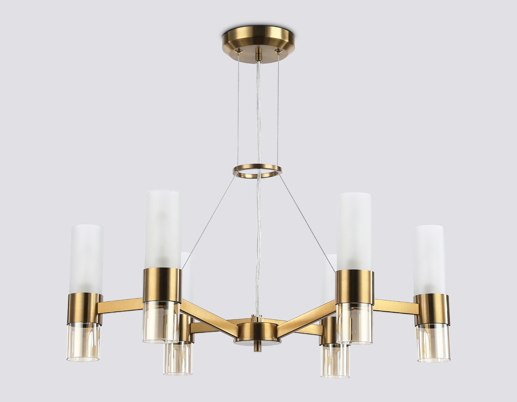 Люстра Ambrella LH55114/6 BS/FR/TI (латунь/белый матовый/янтарь) — фото 4
