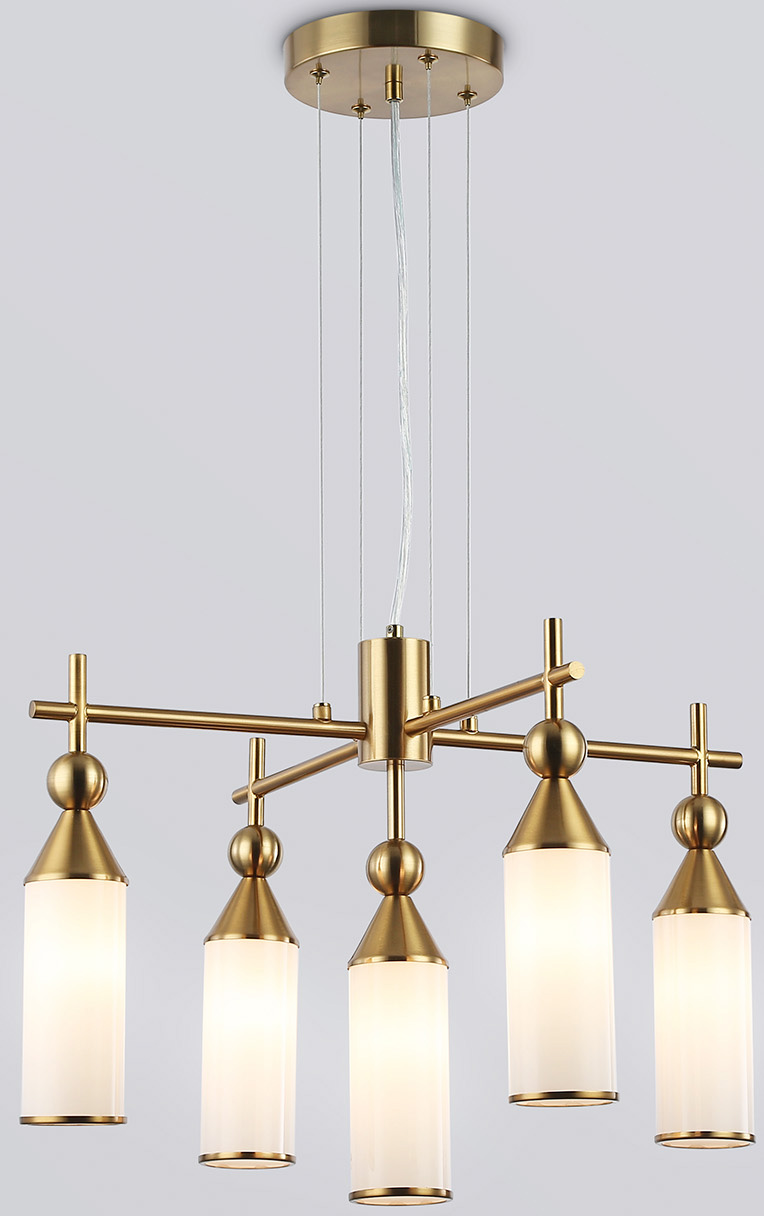 Люстра Ambrella LH55276/5 BS/FR (латунь/белый матовый)