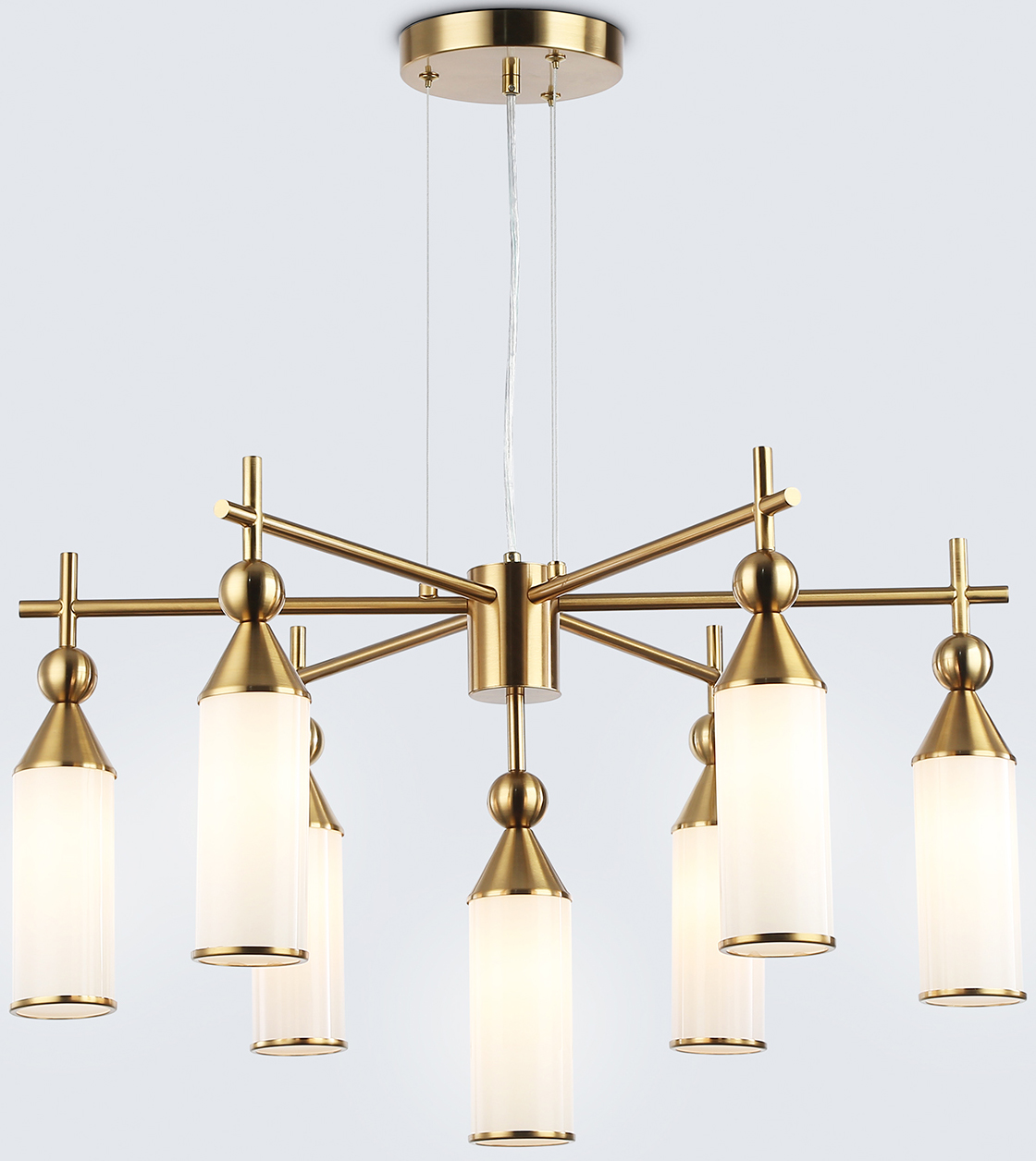 Люстра Ambrella LH55278/7 BS/FR (латунь/белый матовый)