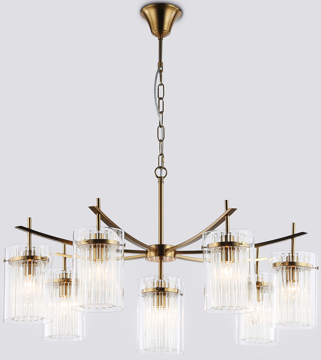 Люстра Ambrella LH56033/7+1 BS/CL (латунь/прозрачный)