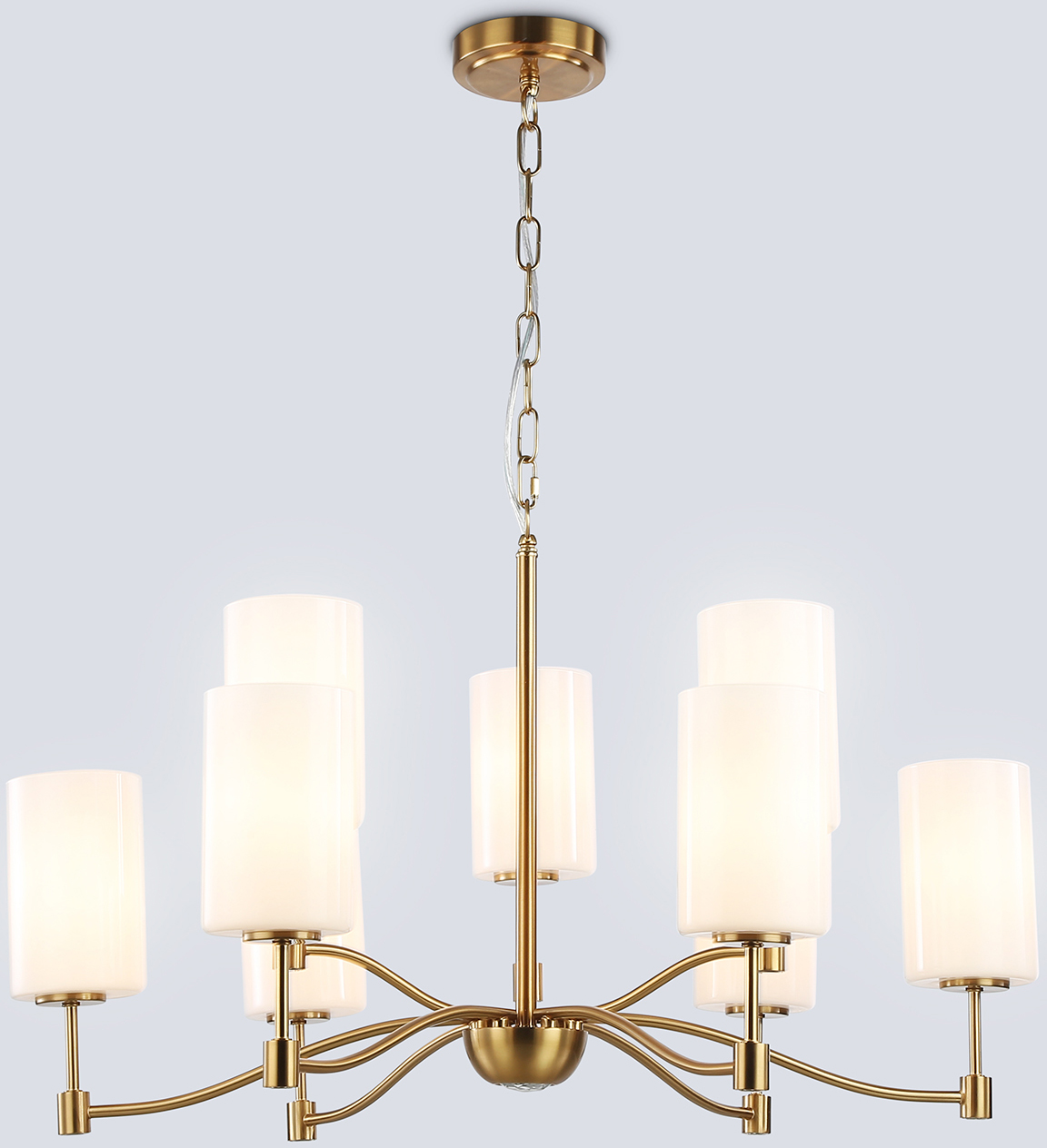 Люстра Ambrella LH56054/6+3 BS/FR (латунь/белый матовый)