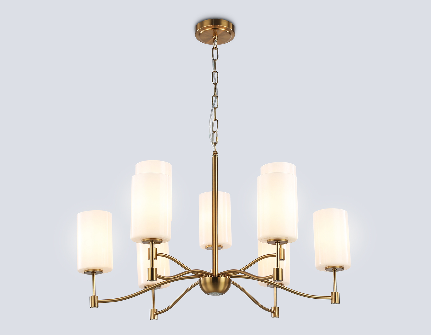 Люстра Ambrella LH56054/6+3 BS/FR (латунь/белый матовый) — фото 3