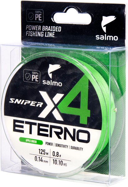 Леска плетеная Salmo Sniper х4 Eterno Braid Apple Green 125/014 / 4932-014