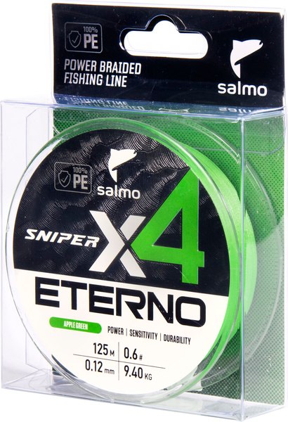 Леска плетеная Salmo Sniper х4 Eterno Braid Apple Green 125/012 / 4932-012