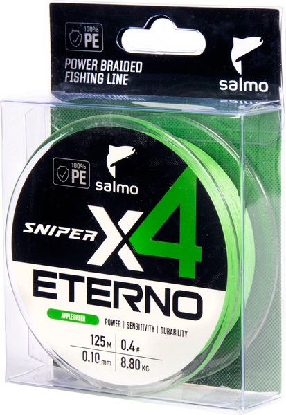 Леска плетеная Salmo Sniper х4 Eterno Braid Apple Green 125/010 / 4932-010