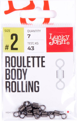 Набор вертлюгов рыболовных Lucky John Pro Series Roulette Body Rolling 002 / LJP5107-002 (7шт) -