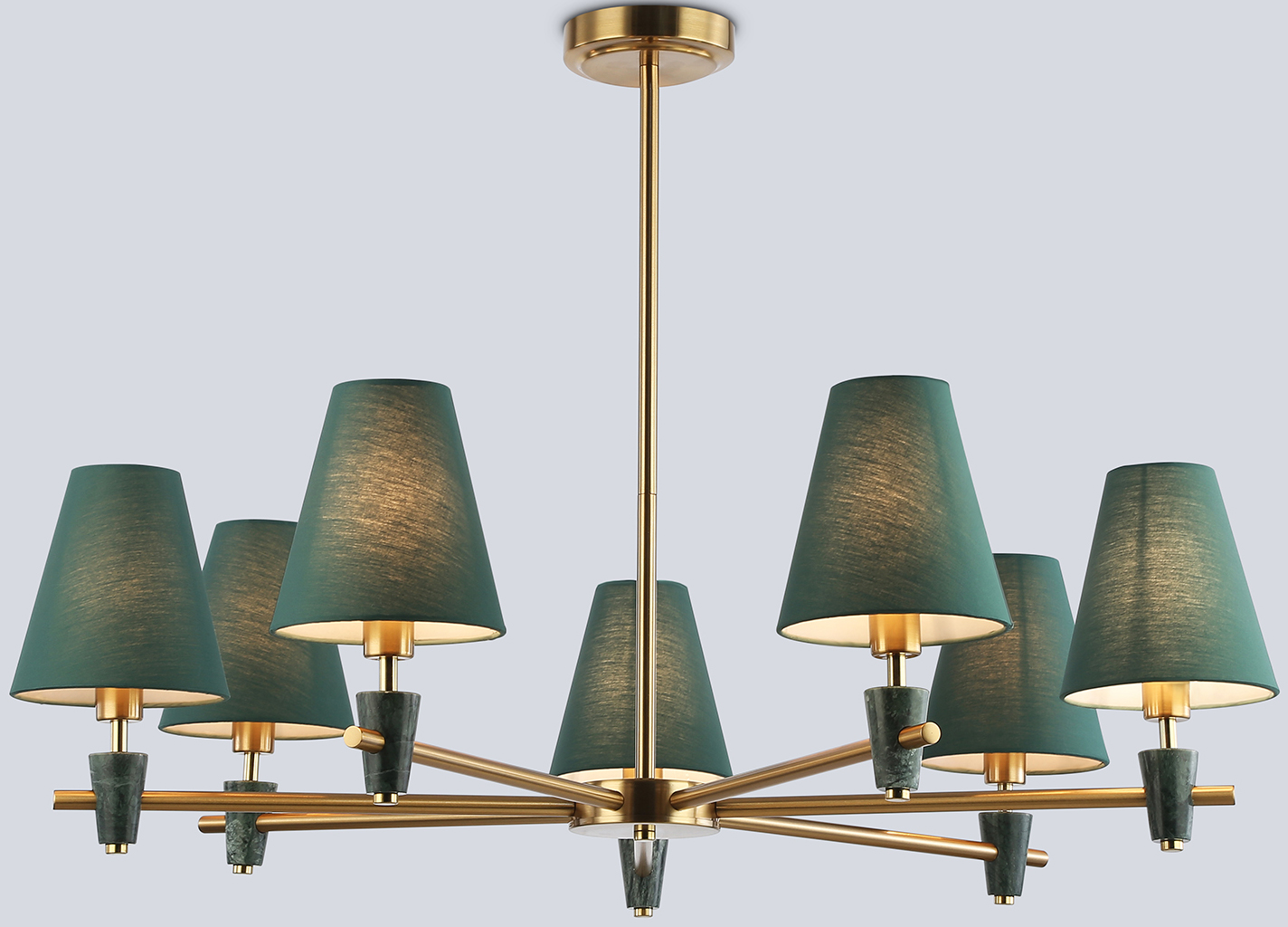 Люстра Ambrella LH75053/7 BS/GN (латунь/зеленый)