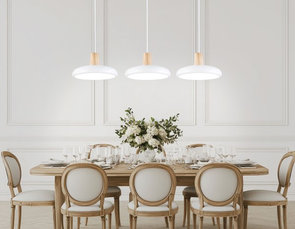 Люстра Ambrella FL4840/3 WH/WD (белый/дерево)