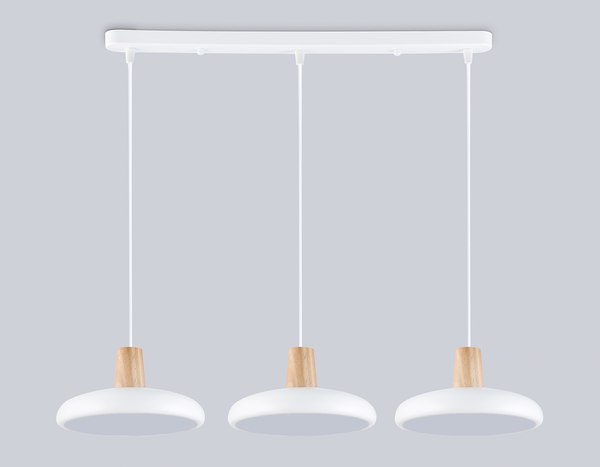 Люстра Ambrella FL4840/3 WH/WD (белый/дерево)