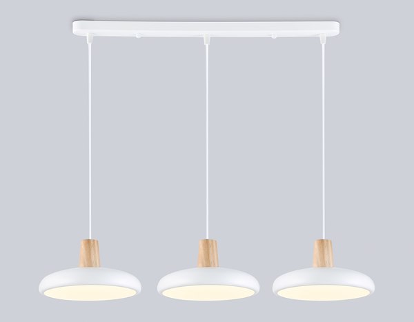 Люстра Ambrella FL4840/3 WH/WD (белый/дерево)