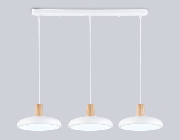 Люстра Ambrella FL4840/3 WH/WD (белый/дерево)
