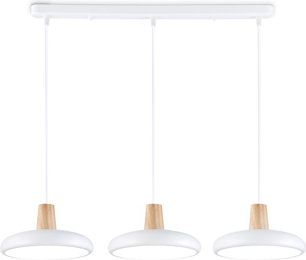 Люстра Ambrella FL4840/3 WH/WD (белый/дерево)