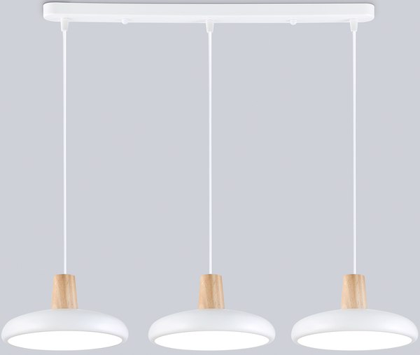 Люстра Ambrella FL4840/3 WH/WD (белый/дерево)