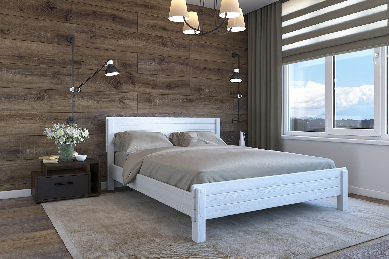 Двуспальная кровать Bravo Мебель Рейма 160x200 (белый античный) — фото 3