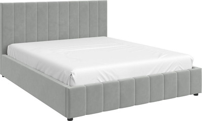 Полуторная кровать Bravo Мебель Нельсон Вертикаль 120x200 с ПМ Стандарт 5 вариант (светло-серый) - 