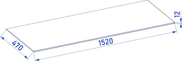 Столешница для ванной Lauter Mia 150 (текстура камня, черный)